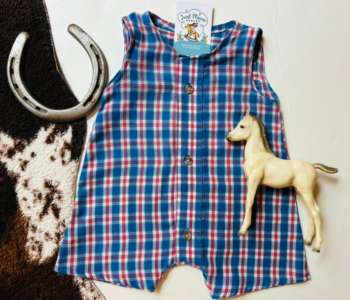 Red, White, and RODEO Romper | size 0-3M
