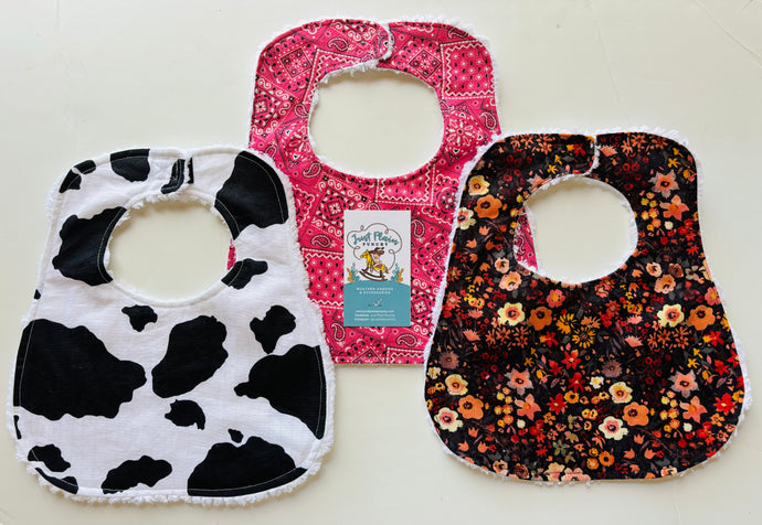 Cowgirl Bib SET of 3