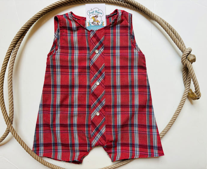 Crimson Cowboy Romper | size 3-6M