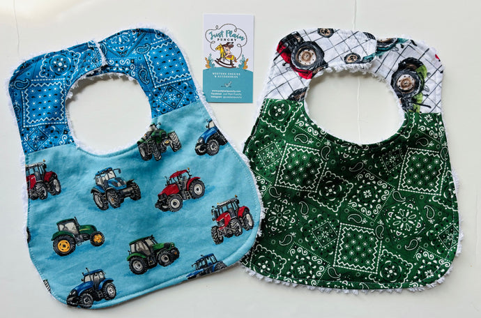 Farm Boy Bib SET of 2