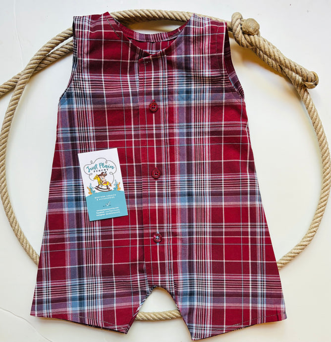 Crimson Cowboy Romper | size 3-6M