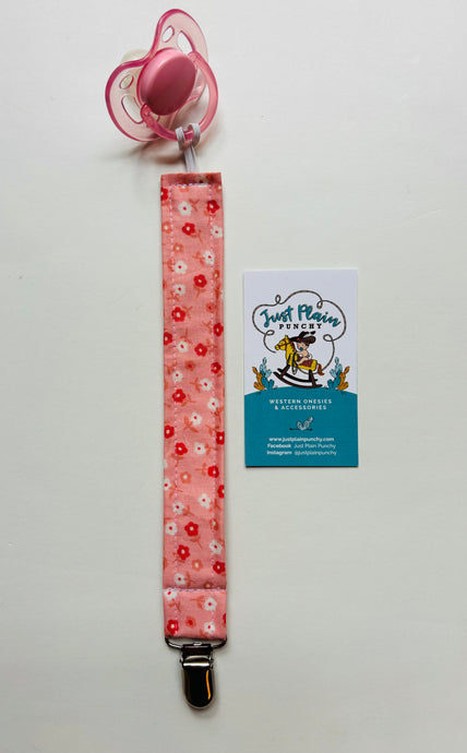 Peachy Floral Paci Clip