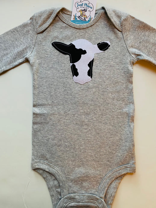 18M Long Sleeve Cow Onesie